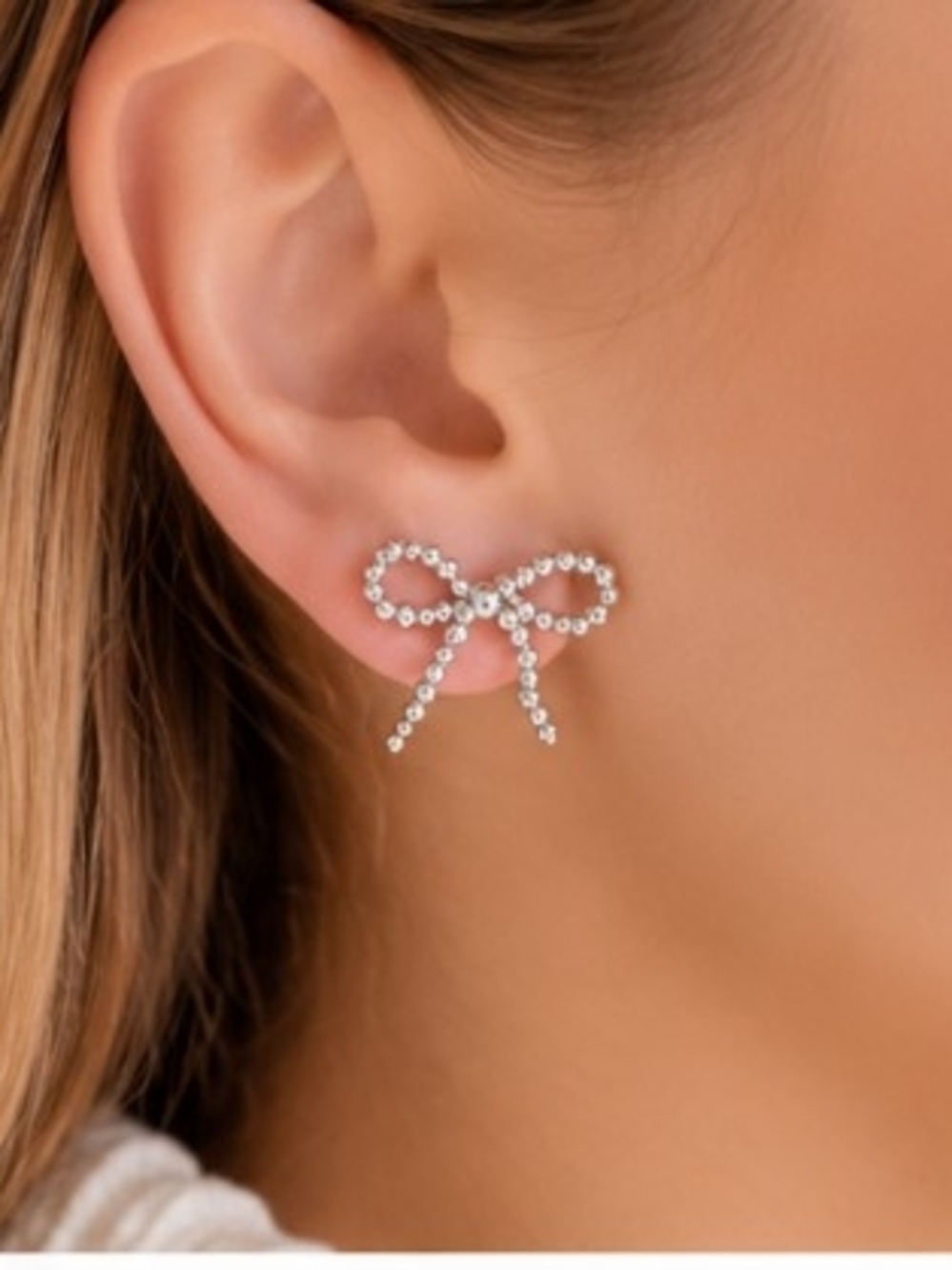 Silver Bow Earrings